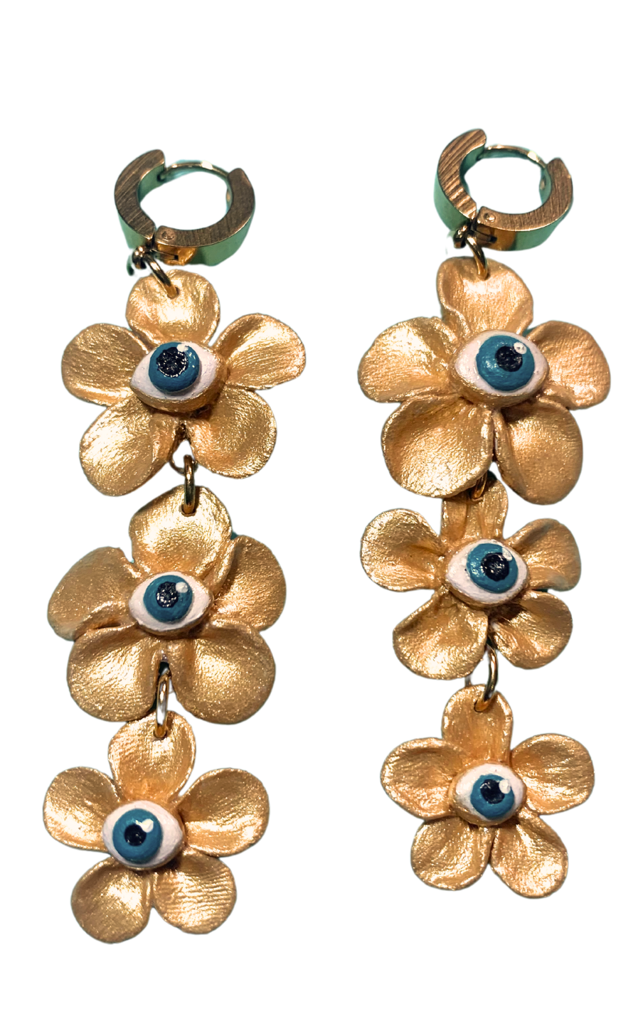 Golden Kalachuchi Drop Earrings